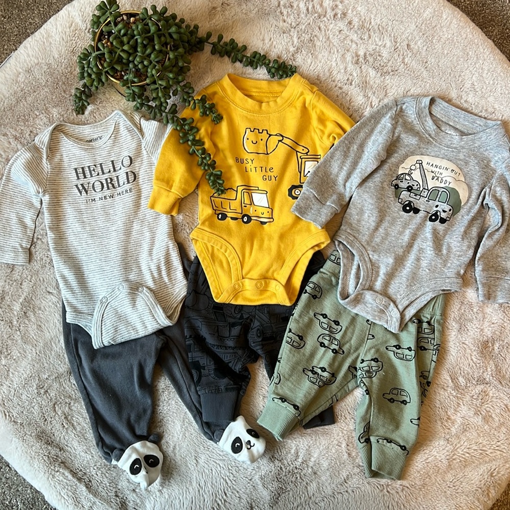 Cute baby boy, matching set outfit bundle